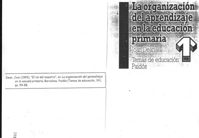 el rol del maestro joan dean lectura